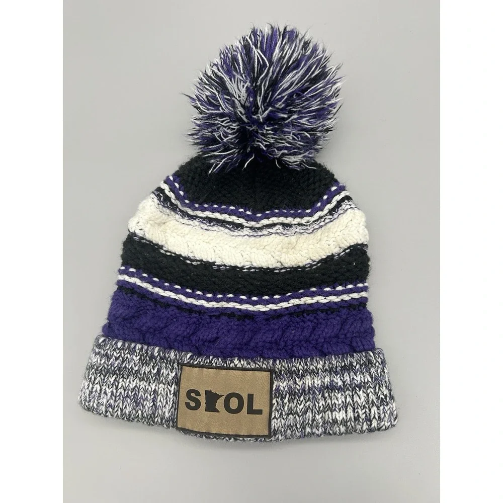 Minnesota Skoal Pom Pom Knit Winter Game time Hat.